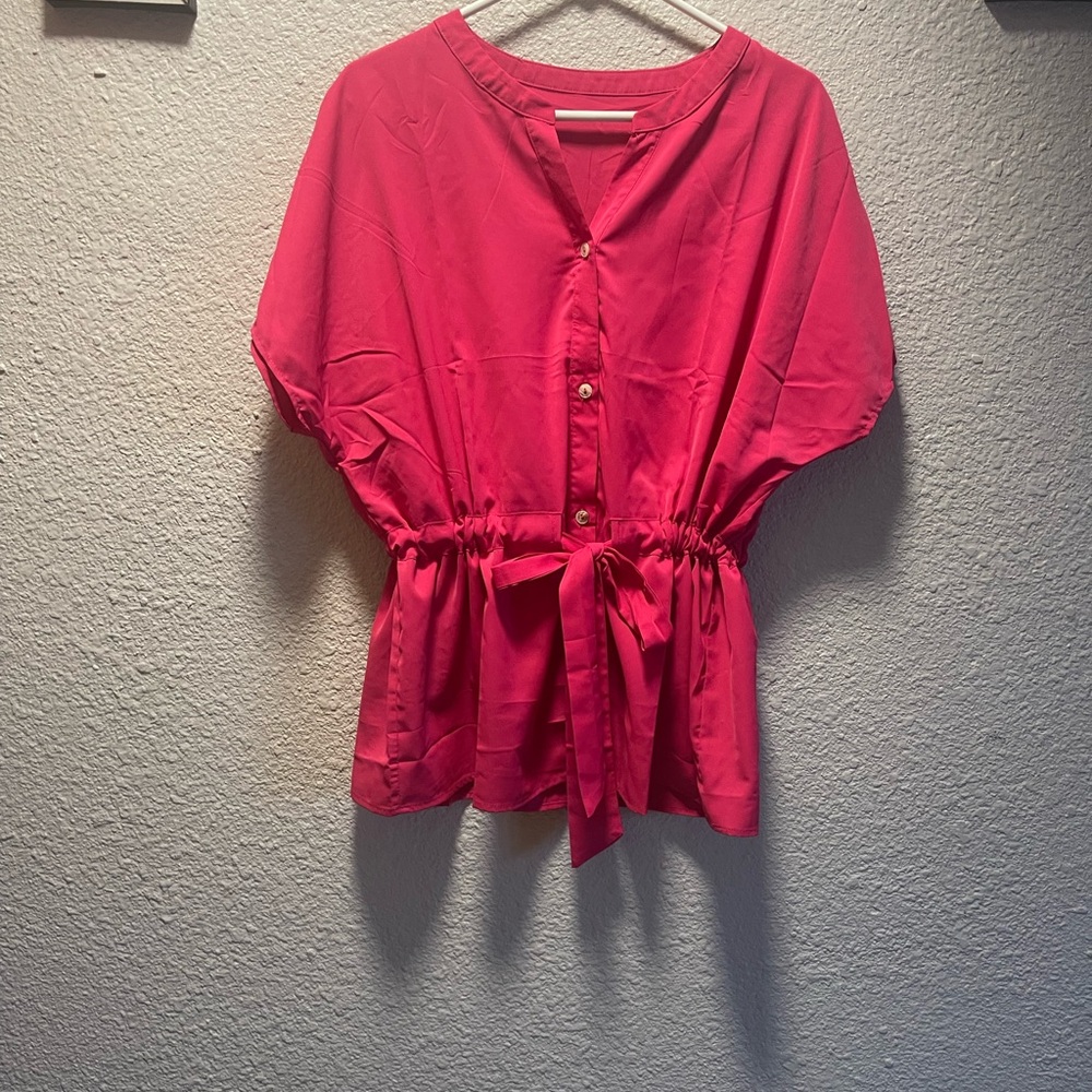 Women's Pink Button-Down Top